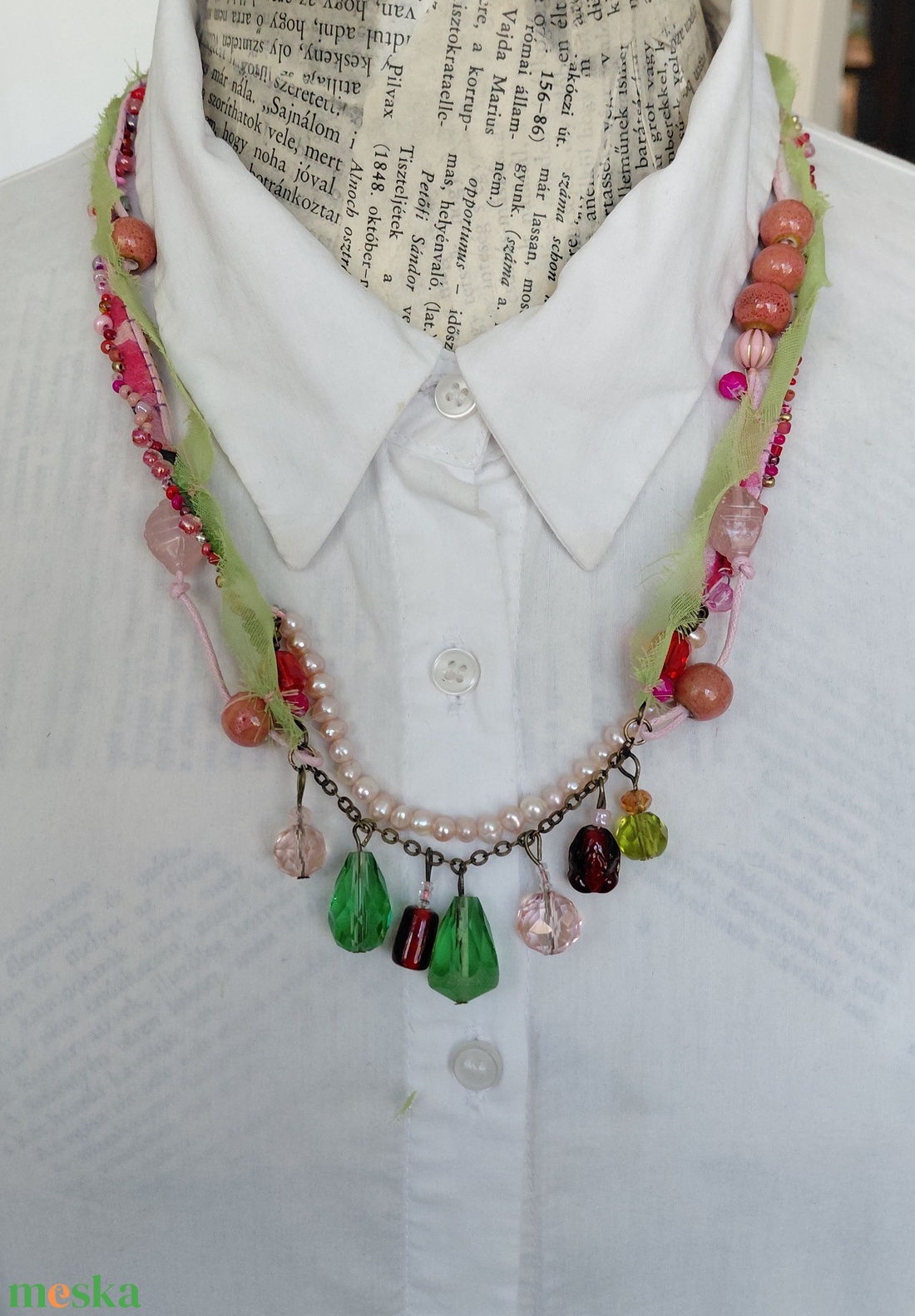 Pasztell tavasz - ékszer - nyaklánc - medál nélküli nyaklánc - Meska.hu