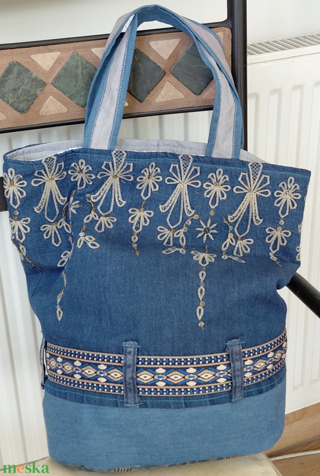 Boho-Blues Shopper � - táska & tok - bevásárlás & shopper táska - shopper, textiltáska, szatyor - Meska.hu