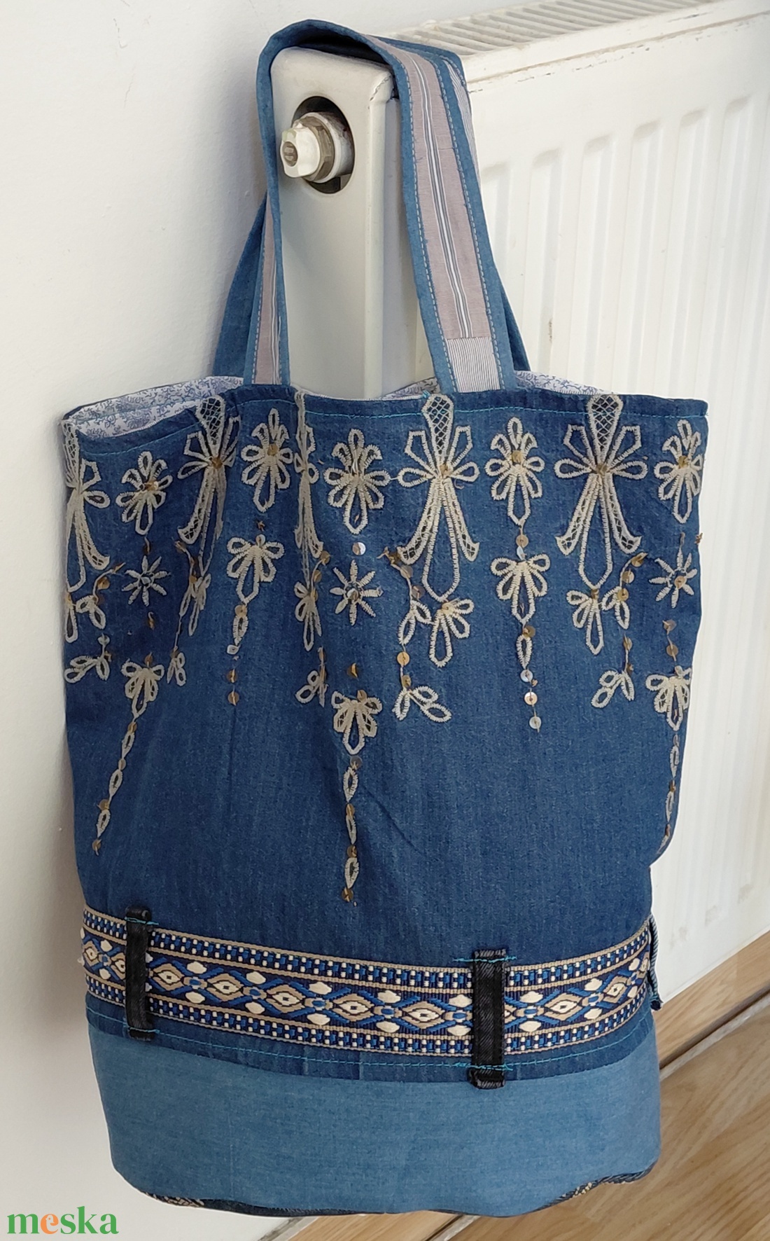 Boho-Blues Shopper � - táska & tok - bevásárlás & shopper táska - shopper, textiltáska, szatyor - Meska.hu
