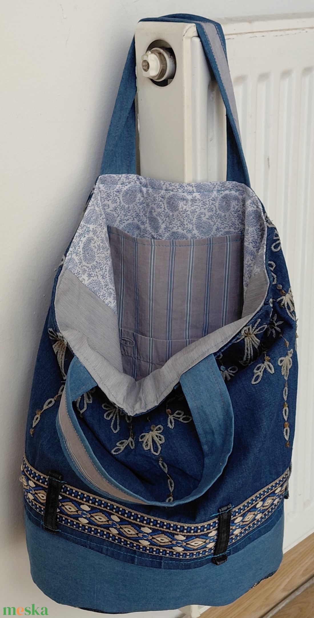 Boho-Blues Shopper � - táska & tok - bevásárlás & shopper táska - shopper, textiltáska, szatyor - Meska.hu