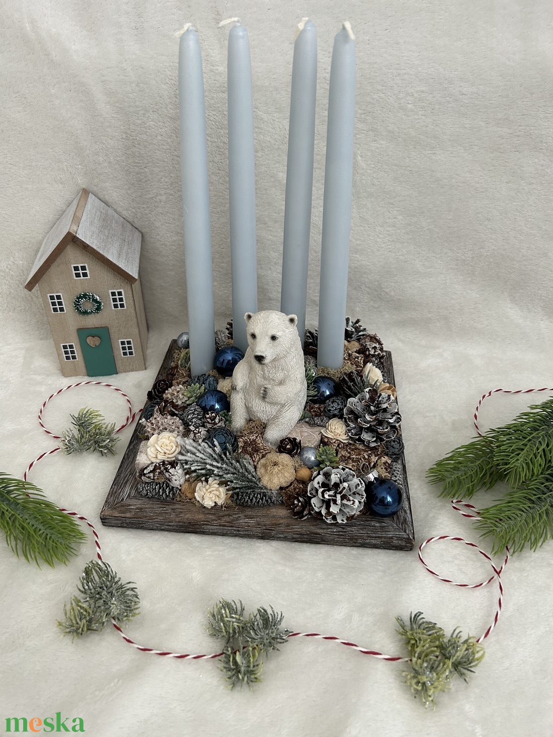 Adventi tál jegesmedvével - otthon & életmód - dekoráció - asztal és polc dekoráció - asztaldísz - Meska.hu Adventi tál jegesmedvével - otthon & életmód - dekoráció - asztal és polc dekoráció - asztaldísz - Meska.hu
