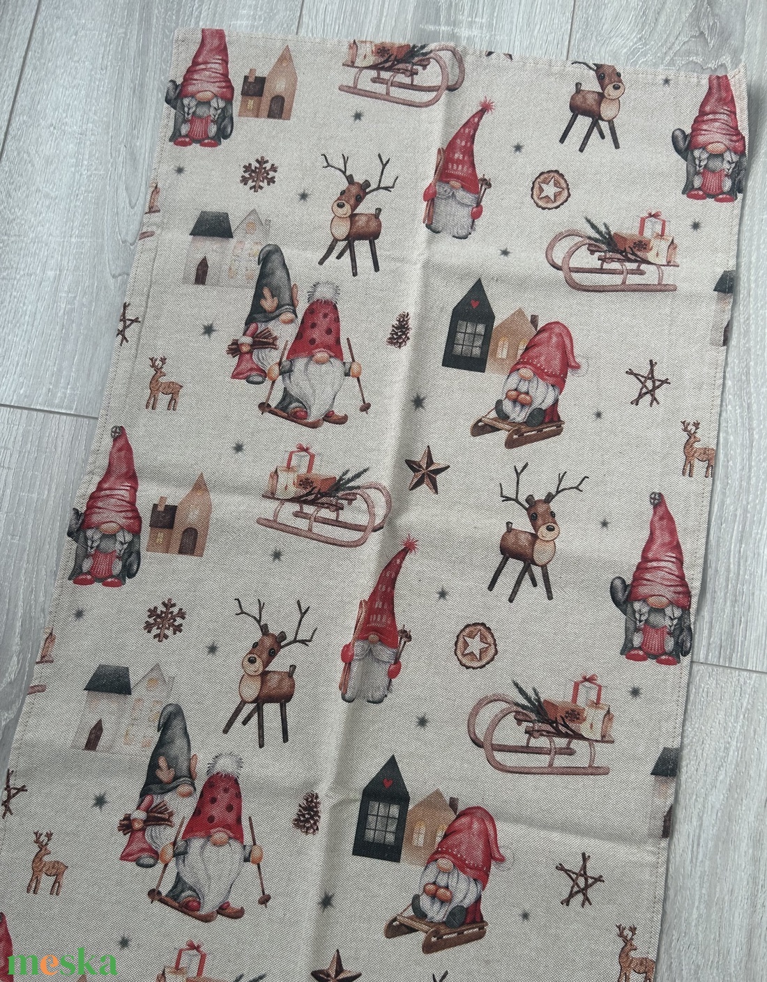 Manós karácsonyi asztali futó - otthon & életmód - konyhafelszerelés, tálalás - tálalás - terítő - Meska.hu