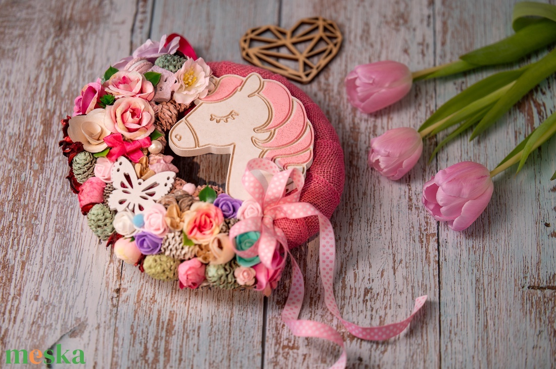 Unikornis-os, egyszarvús ajtódísz  - otthon & életmód - dekoráció - ajtó- és ablak dekoráció - ajtódísz & kopogtató - Meska.hu