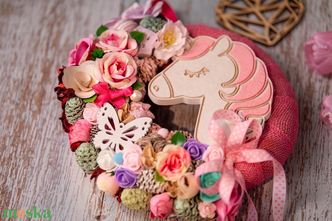 Unikornis-os, egyszarvús ajtódísz  - otthon & életmód - dekoráció - ajtó- és ablak dekoráció - ajtódísz & kopogtató - Meska.hu