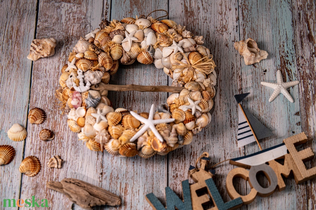 Kagylós, tengerparti ajtódísz - otthon & életmód - dekoráció - ajtó- és ablak dekoráció - ajtódísz & kopogtató - Meska.hu