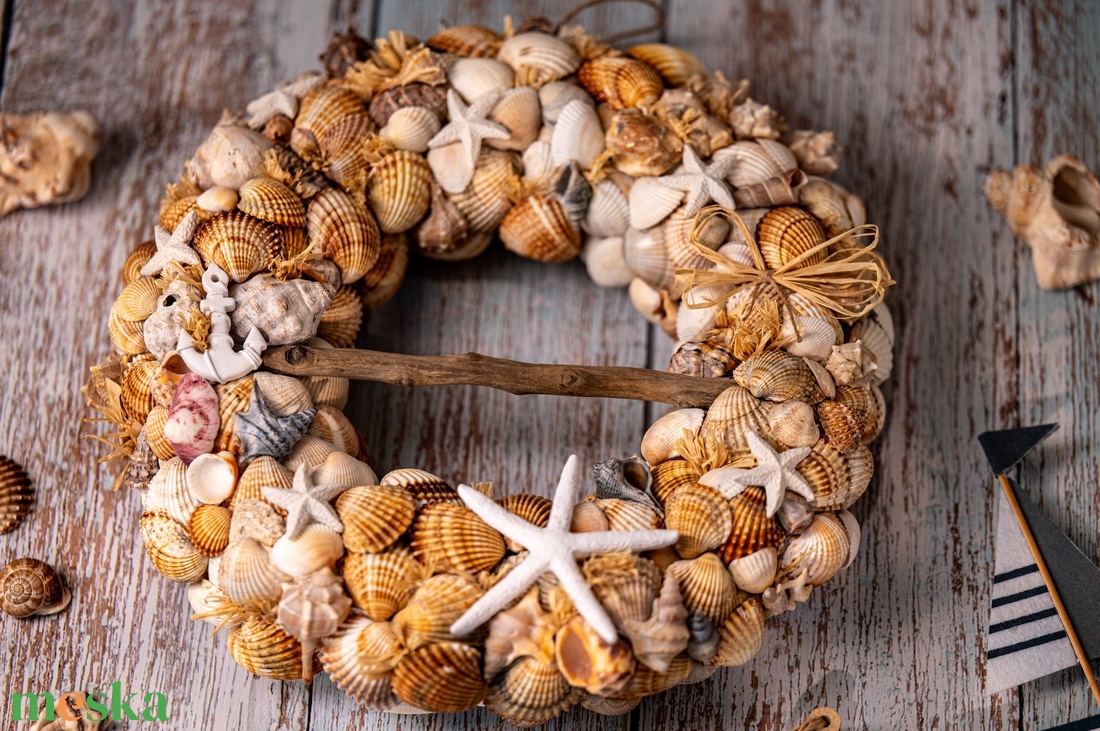 Kagylós, tengerparti ajtódísz - otthon & életmód - dekoráció - ajtó- és ablak dekoráció - ajtódísz & kopogtató - Meska.hu