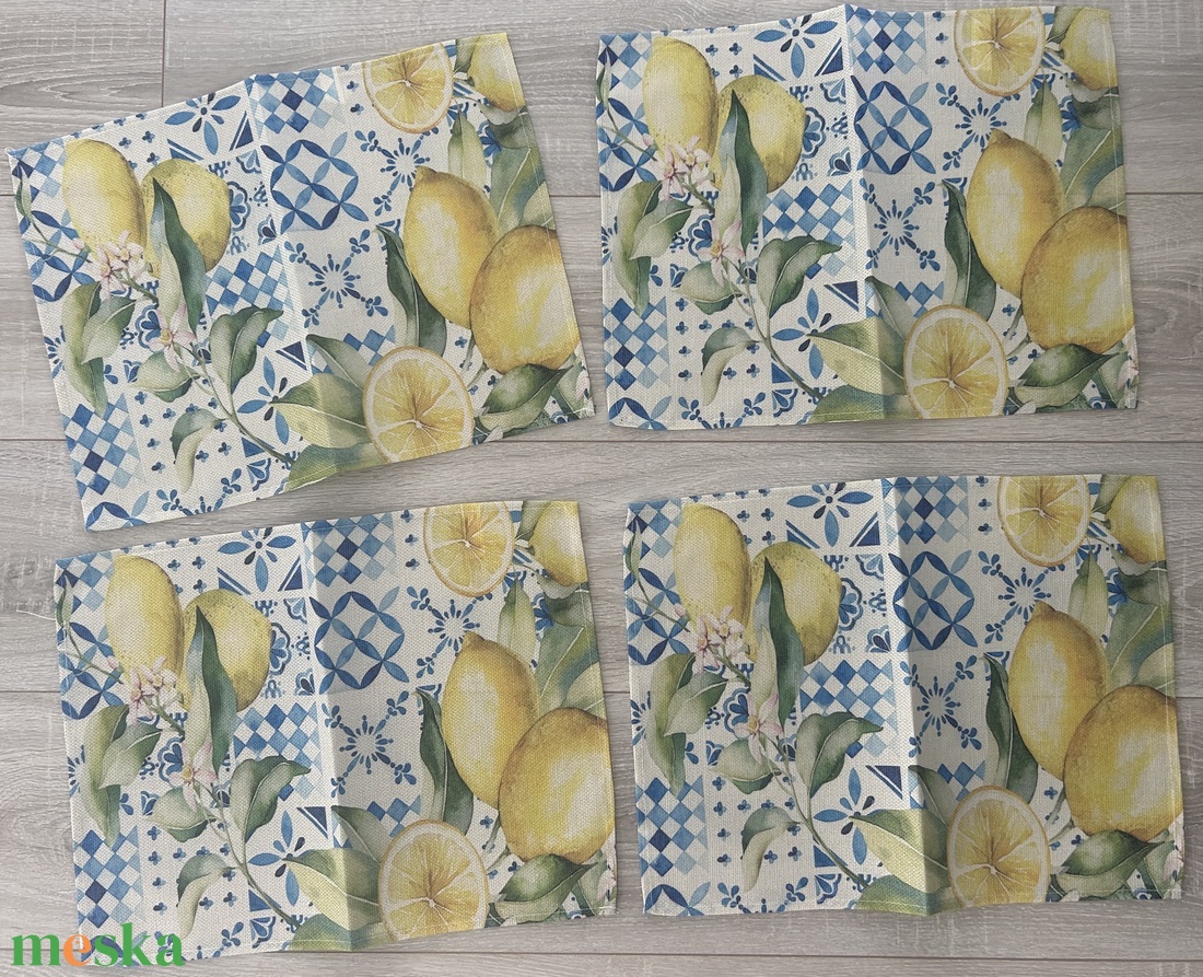 4 db-os citromos alátét - otthon & életmód - konyhafelszerelés, tálalás - tálalás - tányér- és poháralátét - Meska.hu