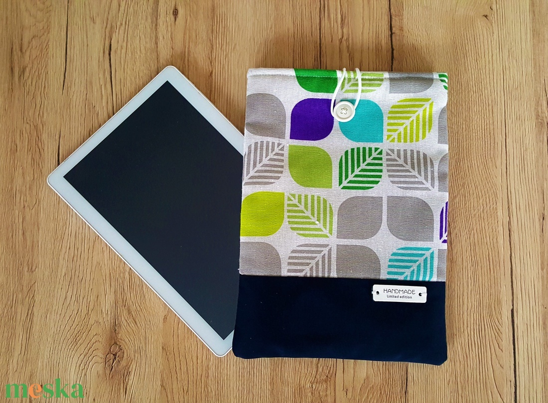Üde levélmintás kék könyv, e-book, tablet, notebook tok - táska & tok - ebook & tablet tok - Meska.hu