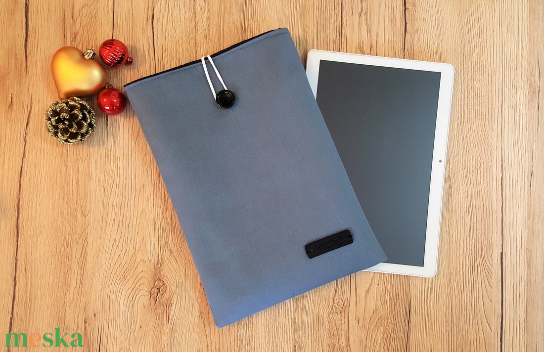 Szürke/égkék/fekete könyvtok, tablet, e-book tok - táska & tok - ebook & tablet tok - Meska.hu