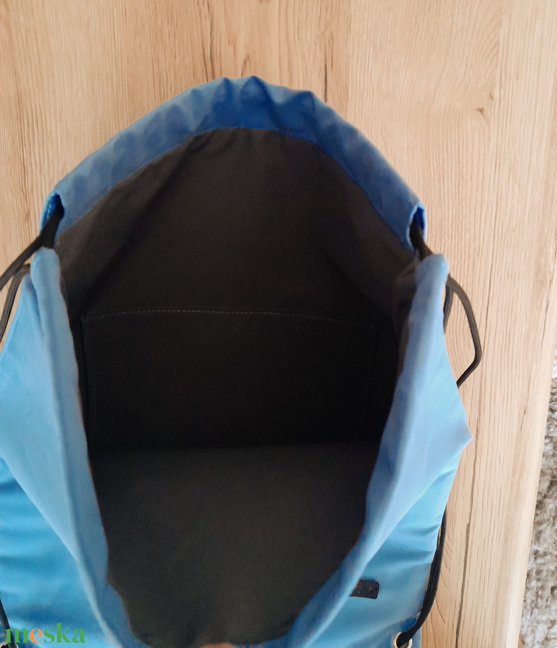 Égszínkék hátizsák két zsebbel - táska & tok - hátizsák - hátizsák - Meska.hu