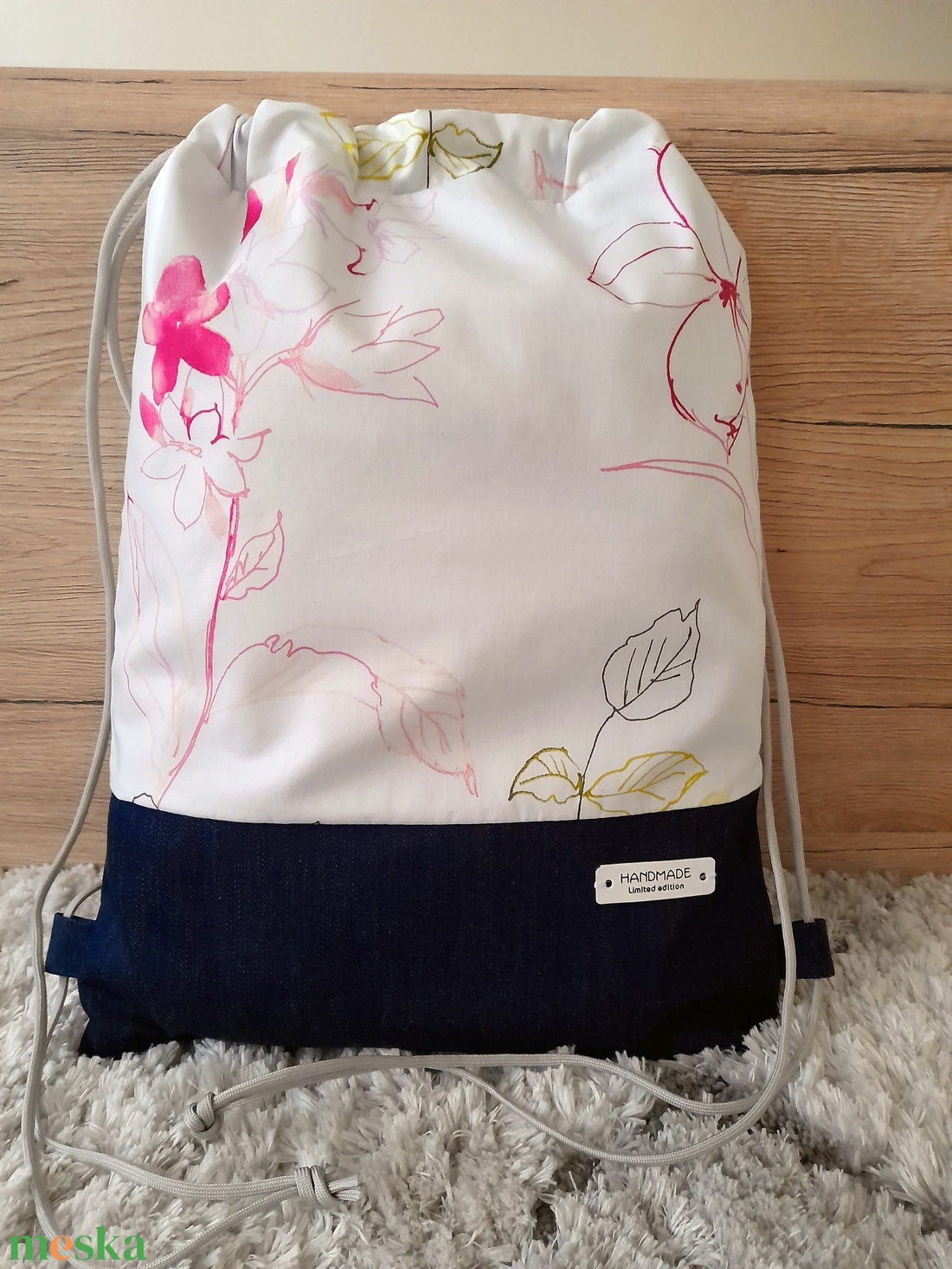 Virágszálam pink hátizsák - táska & tok - hátizsák - hátizsák - Meska.hu