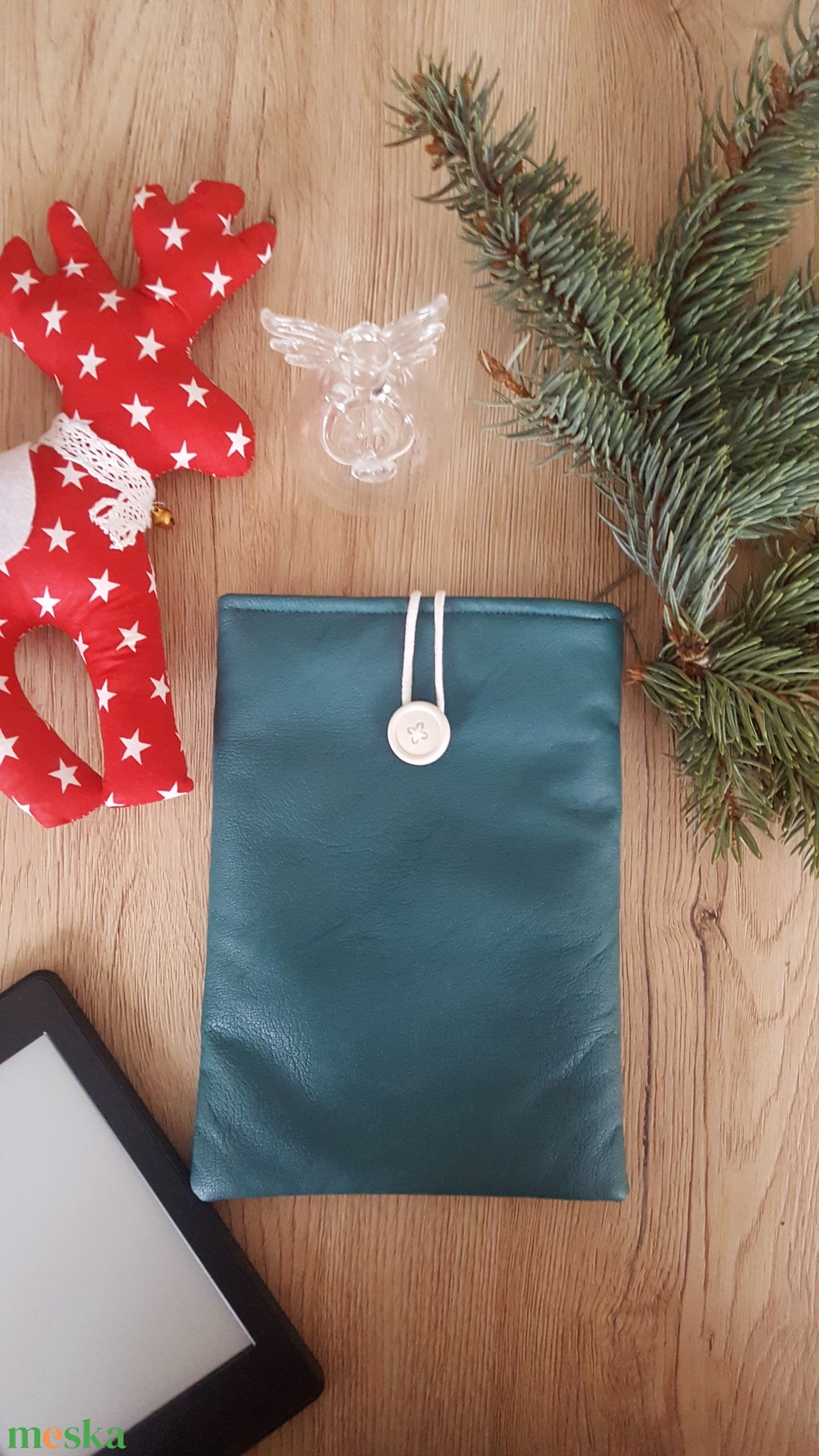 Türkiz textilbőr könyvtok, e-book, tablet, laptop tok - táska & tok - ebook & tablet tok - Meska.hu