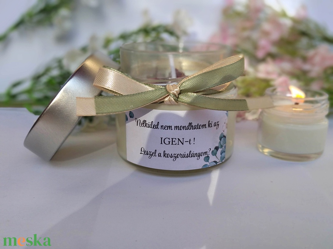 Illatos gyertya Koszorúslány felkérő, tanú felkérő illatos szójaviasz gyertya , személyre szabható - esküvő - meghívó & kártya - koszorúslány felkérő - Meska.hu
