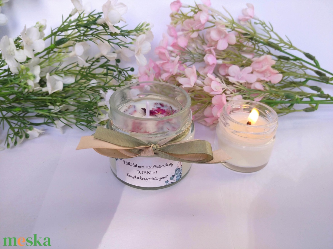 Illatos gyertya Koszorúslány felkérő, tanú felkérő illatos szójaviasz gyertya , személyre szabható - esküvő - meghívó & kártya - koszorúslány felkérő - Meska.hu