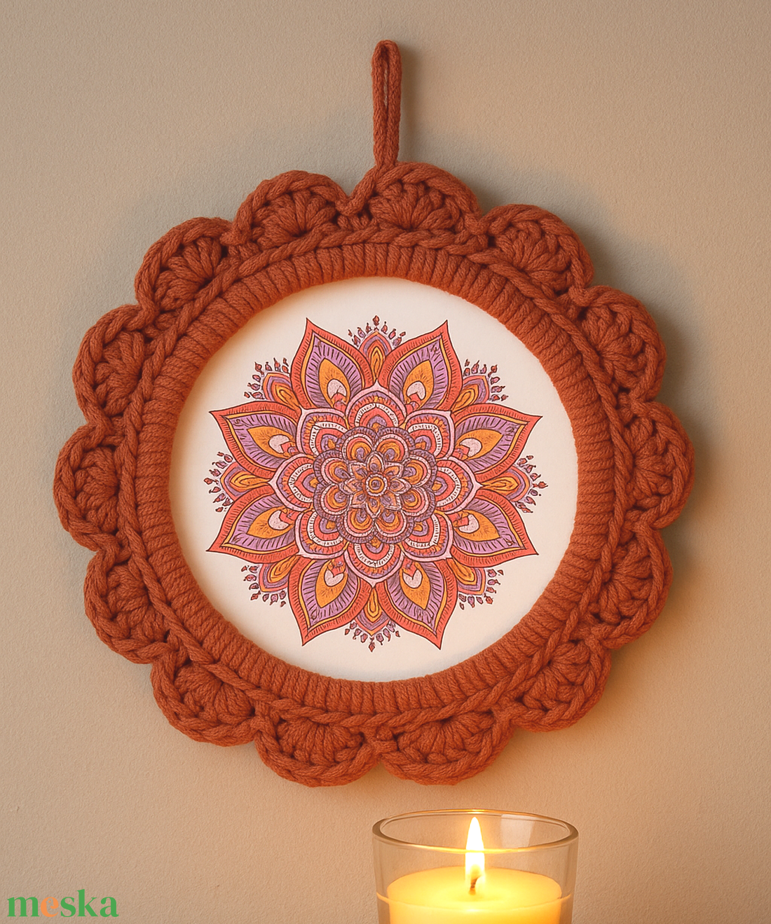 Kézzel horgolt, egyedi falikép mandala mintával. Természetes, meleg hangulatú lakásdekoráció - karácsony - karácsonyi ajándékozás - karácsonyi ajándékcsomagolás - Meska.hu Kézzel horgolt, egyedi falikép mandala mintával. Természetes, meleg hangulatú lakásdekoráció - karácsony - karácsonyi ajándékozás - karácsonyi ajándékcsomagolás - Meska.hu