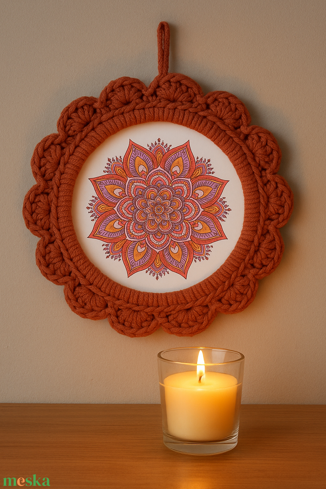 Kézzel horgolt, egyedi falikép mandala mintával. Természetes, meleg hangulatú lakásdekoráció - karácsony - karácsonyi ajándékozás - karácsonyi ajándékcsomagolás - Meska.hu Kézzel horgolt, egyedi falikép mandala mintával. Természetes, meleg hangulatú lakásdekoráció - karácsony - karácsonyi ajándékozás - karácsonyi ajándékcsomagolás - Meska.hu