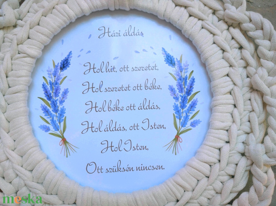 Házi áldás. Kézzel horgolt, természetes árnyalatú falikép a klasszikus Házi áldás szövegével.  - karácsony - karácsonyi ajándékozás - karácsonyi ajándékcsomagolás - Meska.hu Házi áldás. Kézzel horgolt, természetes árnyalatú falikép a klasszikus Házi áldás szövegével.  - karácsony - karácsonyi ajándékozás - karácsonyi ajándékcsomagolás - Meska.hu