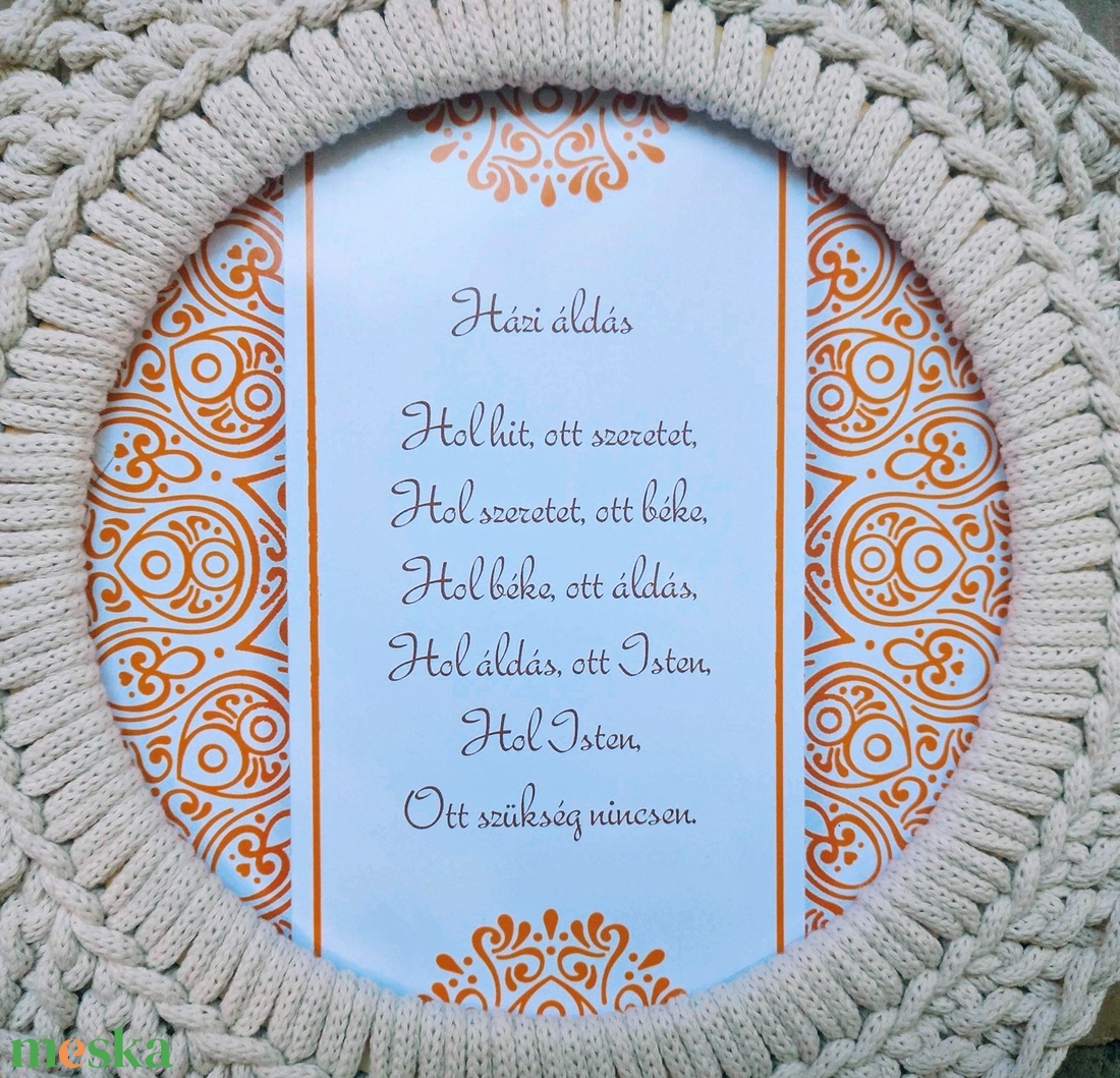 Házi áldás. Kézzel horgolt, természetes árnyalatú falikép a klasszikus Házi áldás szövegével.  - karácsony - karácsonyi ajándékozás - karácsonyi ajándékcsomagolás - Meska.hu Házi áldás. Kézzel horgolt, természetes árnyalatú falikép a klasszikus Házi áldás szövegével.  - karácsony - karácsonyi ajándékozás - karácsonyi ajándékcsomagolás - Meska.hu