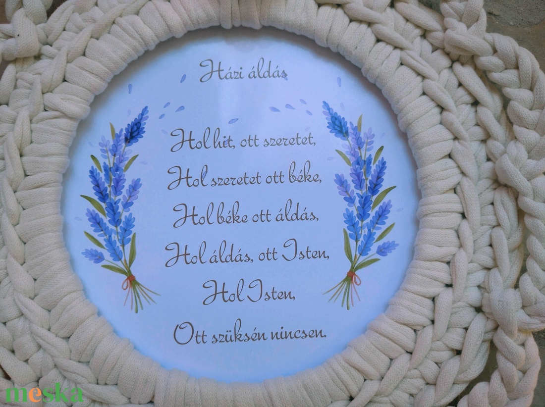 Házi áldás. Kézzel horgolt, természetes árnyalatú falikép a klasszikus Házi áldás szövegével.  - karácsony - karácsonyi ajándékozás - karácsonyi ajándékcsomagolás - Meska.hu Házi áldás. Kézzel horgolt, természetes árnyalatú falikép a klasszikus Házi áldás szövegével.  - karácsony - karácsonyi ajándékozás - karácsonyi ajándékcsomagolás - Meska.hu