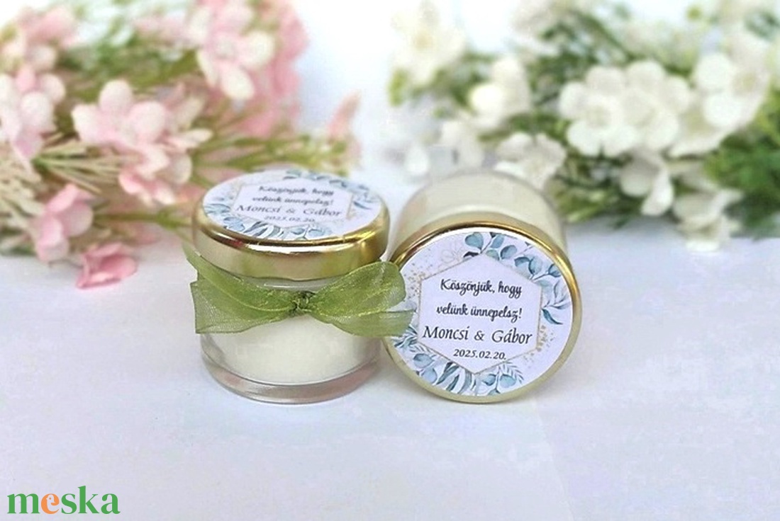 Illatos Szójaviasz gyertya, mézes köszönet ajándék köszönetajándék vendégeknek,köszönőajándék ,köszönőajándék - esküvő - emlék & ajándék - köszönőajándék - Meska.hu