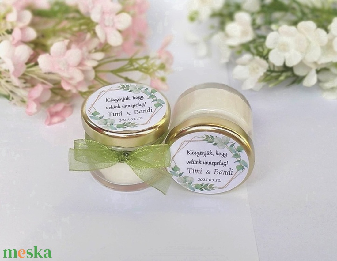 Szójaviasz gyertya - mézes köszönet ajándék   köszönetajándék vendégeknek,köszönőajándék ,köszönőajándék - esküvő - emlék & ajándék - köszönőajándék - Meska.hu