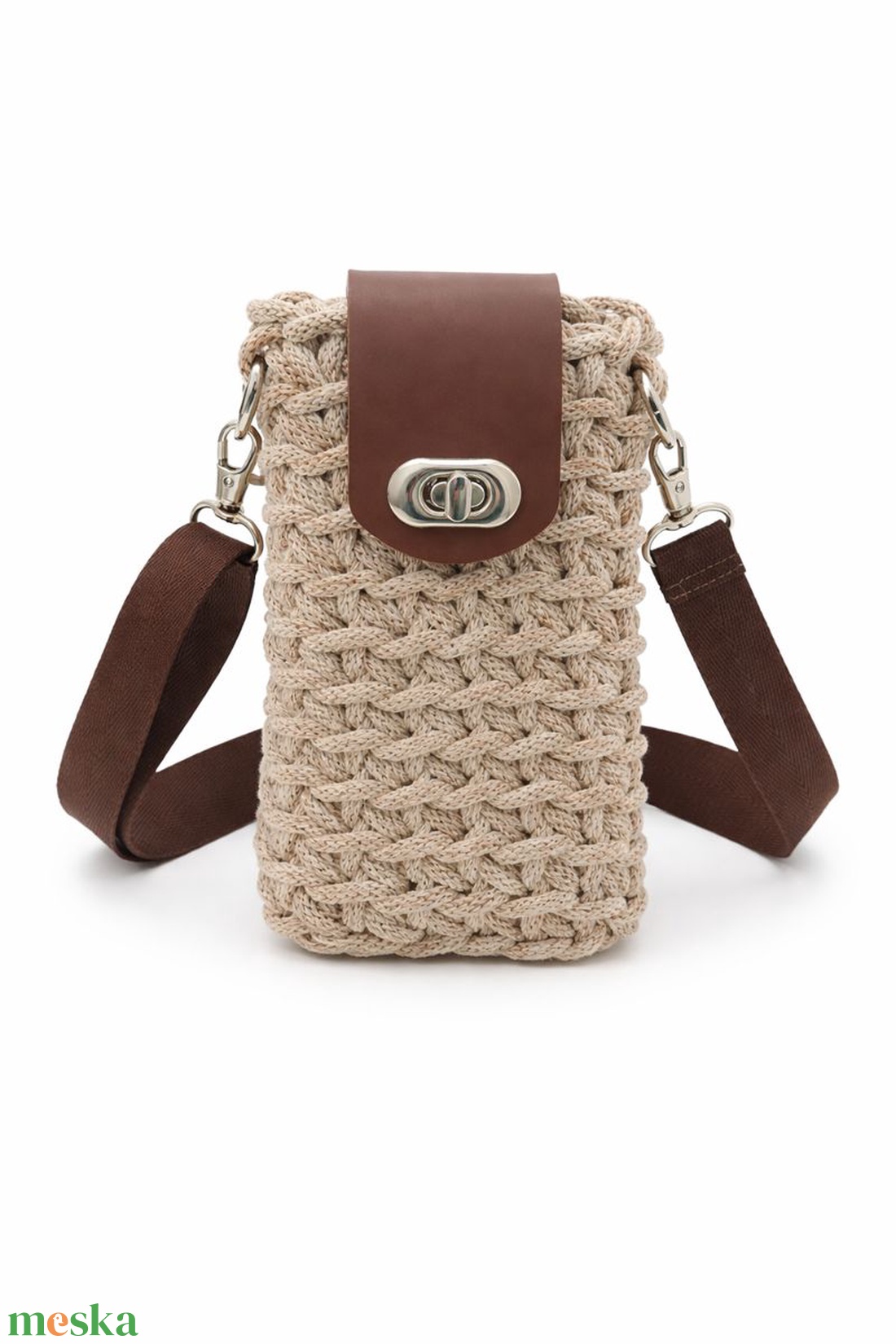 Horgolt válltáska, telefontáska, telefontartó, fesztiváltáska - táska & tok - pénztárca & más tok - telefontok - Meska.hu