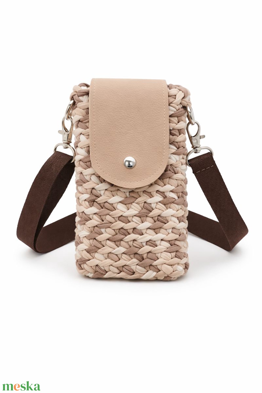 Horgolt válltáska, telefontáska, telefontartó, fesztiváltáska - táska & tok - pénztárca & más tok - telefontok - Meska.hu