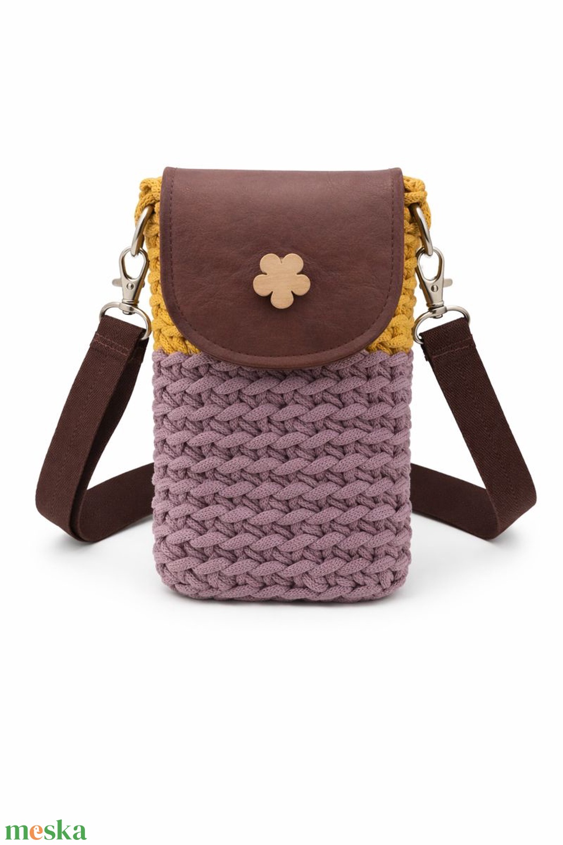 Horgolt válltáska, telefontáska, telefontartó, fesztiváltáska - táska & tok - pénztárca & más tok - telefontok - Meska.hu