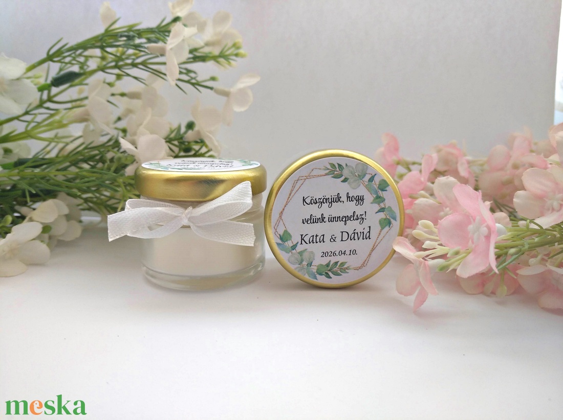 Szójaviasz gyertya - mézes köszönet ajándék   köszönetajándék vendégeknek,köszönőajándék ,köszönőajándék - esküvő - emlék & ajándék - köszönőajándék - Meska.hu