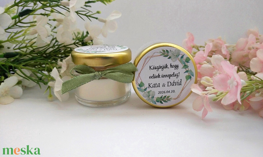 Szójaviasz gyertya - mézes köszönet ajándék   köszönetajándék vendégeknek,köszönőajándék ,köszönőajándék - esküvő - emlék & ajándék - köszönőajándék - Meska.hu