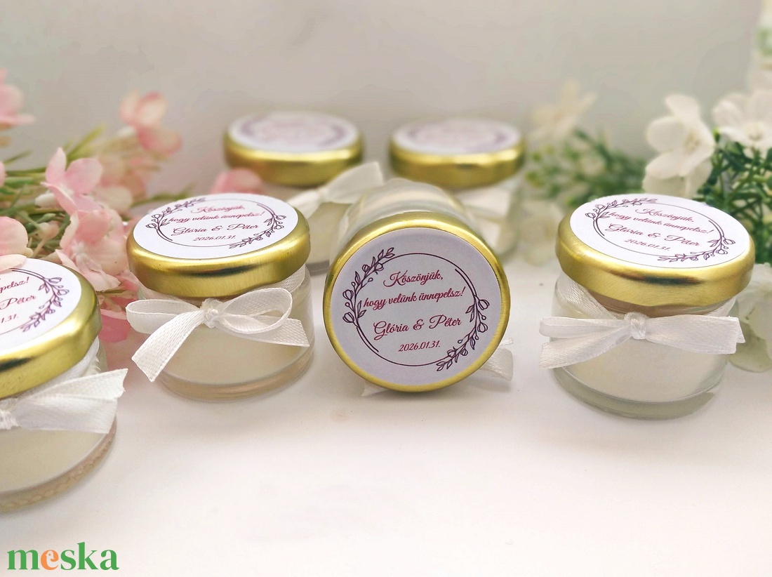 Gyertya köszönetajándék bordó  köszönetajándék vendégeknek,köszönőajándék - esküvő - emlék & ajándék - köszönőajándék - Meska.hu