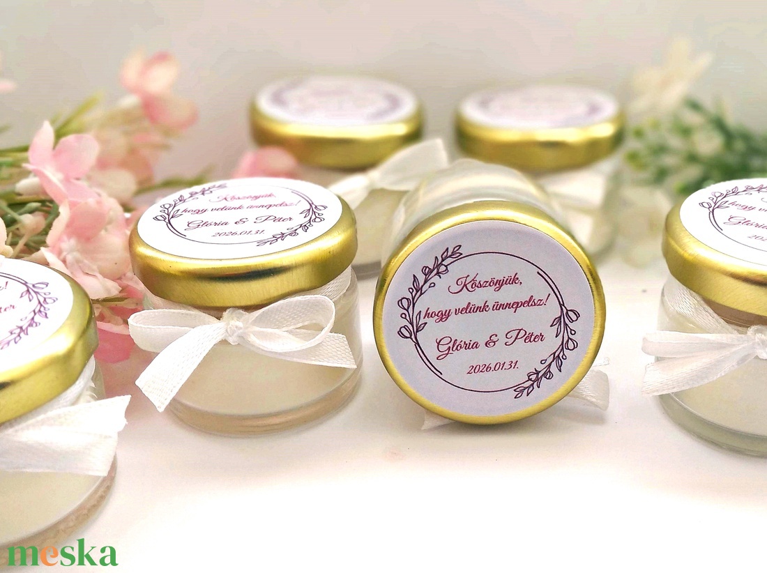 Gyertya köszönetajándék bordó  köszönetajándék vendégeknek,köszönőajándék - esküvő - emlék & ajándék - köszönőajándék - Meska.hu