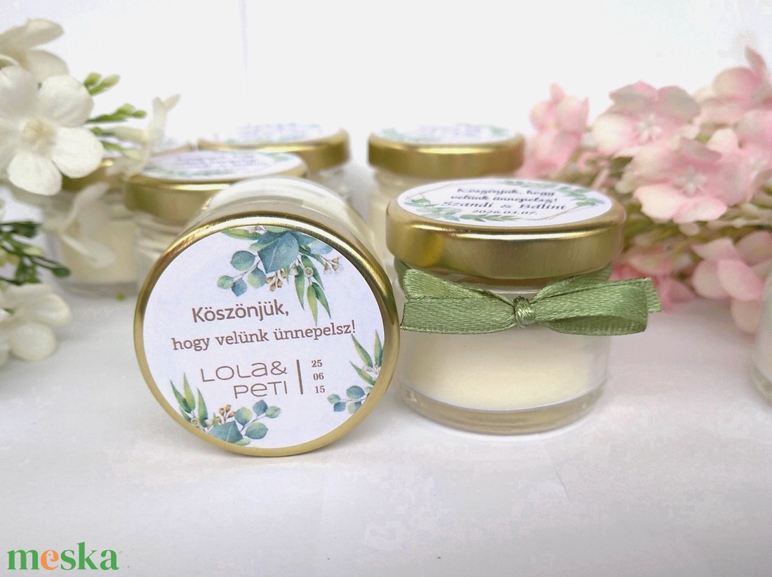 Köszönetajándék Szójaviasz gyertya - mézes köszönet ajándék   köszönetajándék vendégeknek,köszönőajándék ,köszönőajándék - esküvő - emlék & ajándék - köszönőajándék - Meska.hu