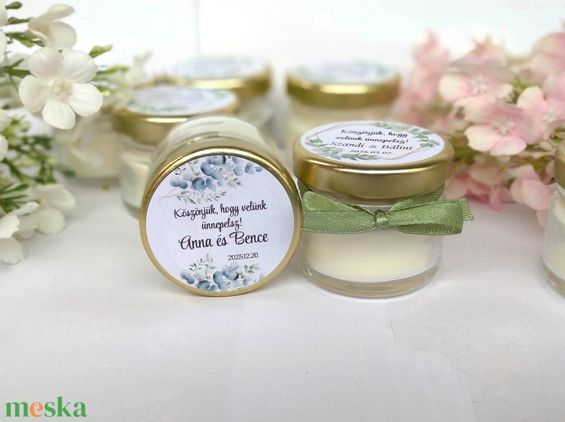 Köszönetajándék Szójaviasz gyertya - mézes köszönet ajándék   köszönetajándék vendégeknek,köszönőajándék ,köszönőajándék - esküvő - emlék & ajándék - köszönőajándék - Meska.hu
