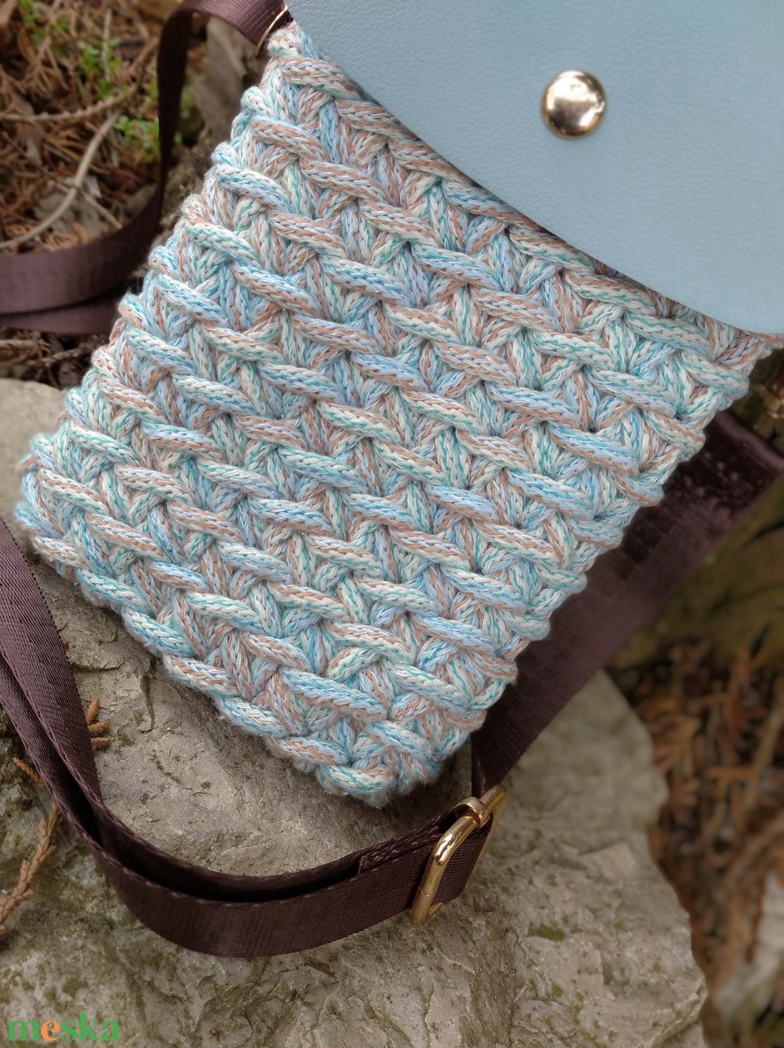 Horgolt válltáska, telefontáska, telefontartó, fesztiváltáska - táska & tok - pénztárca & más tok - telefontok - Meska.hu