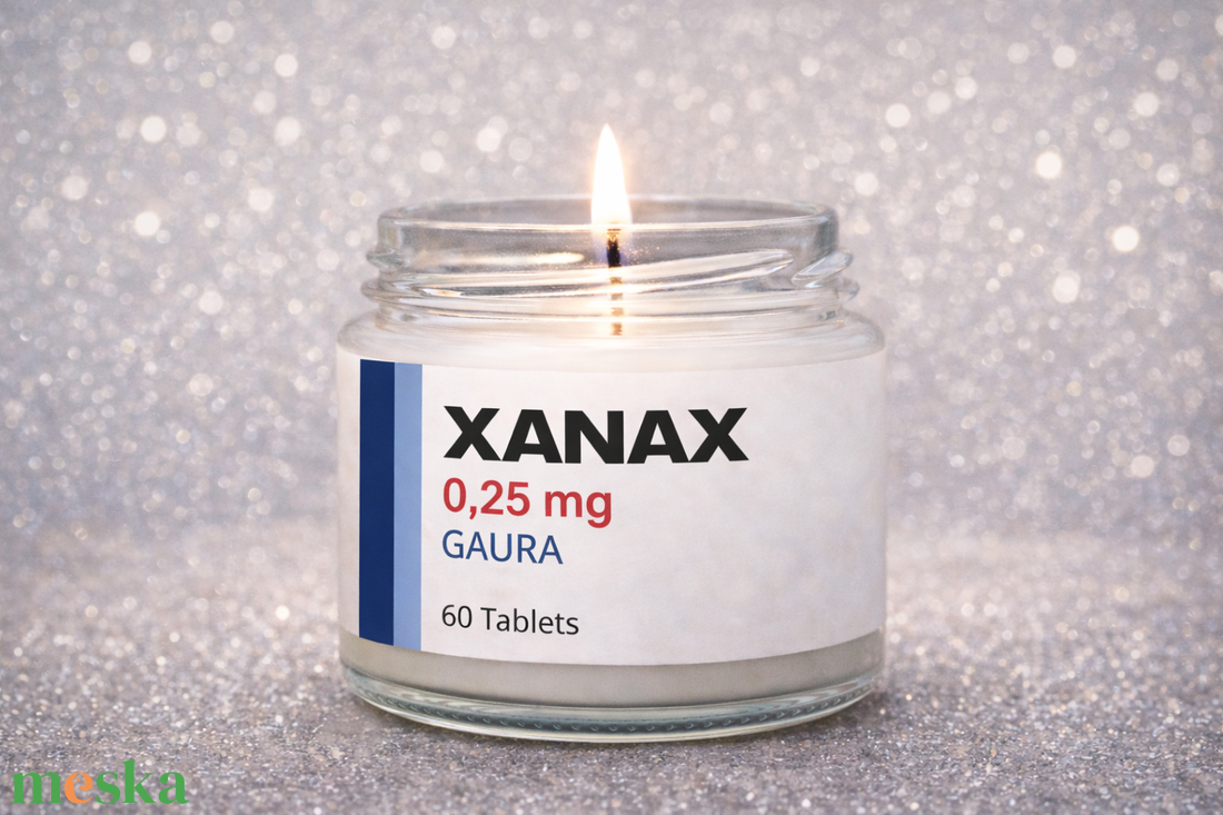MOTIVÁCIÓS XANAX illatgyertya � 0,25 mg nyugalom  madagaszkári vaníliával  - otthon & életmód - gyertya, illat, aroma - gyertya - Meska.hu