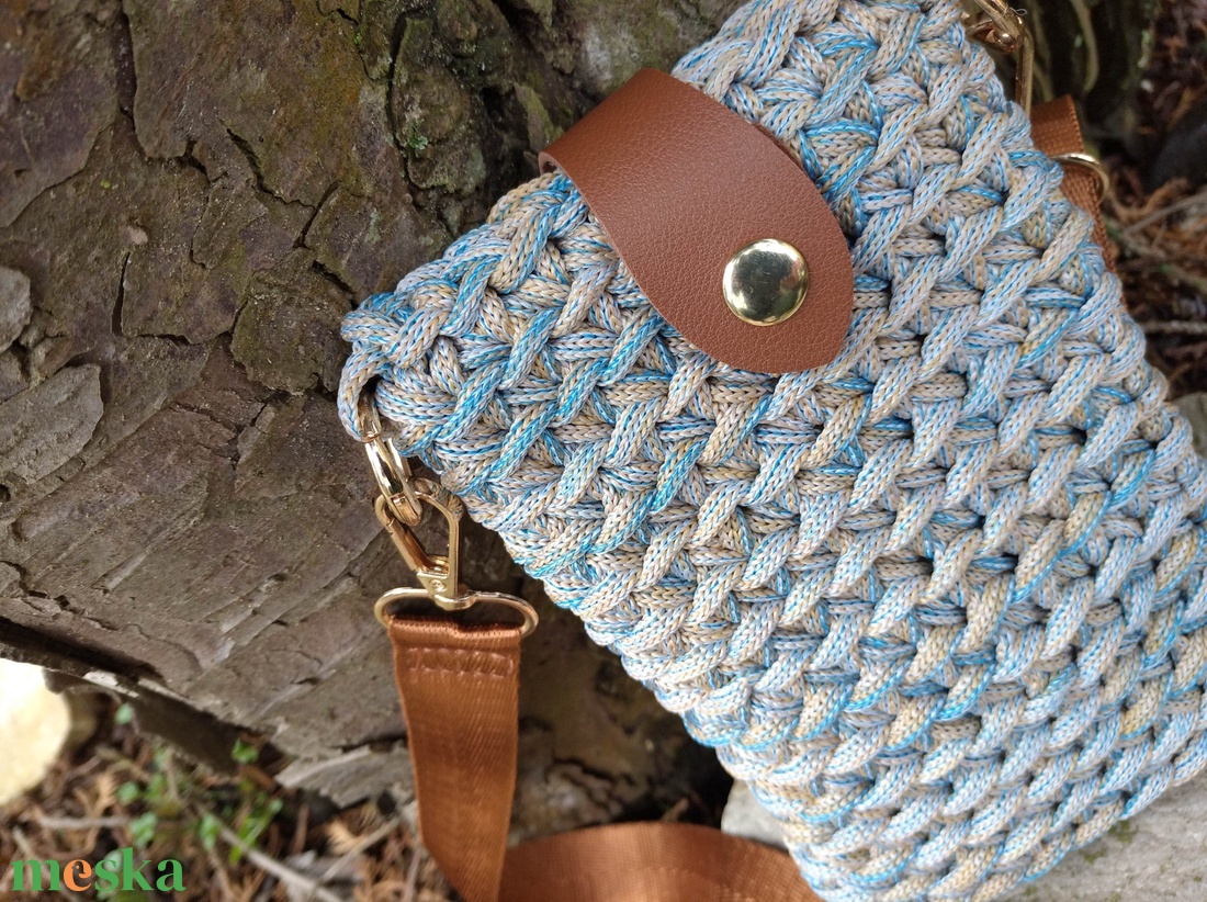 Horgolt válltáska, telefontáska, telefontartó, fesztiváltáska - táska & tok - pénztárca & más tok - telefontok - Meska.hu