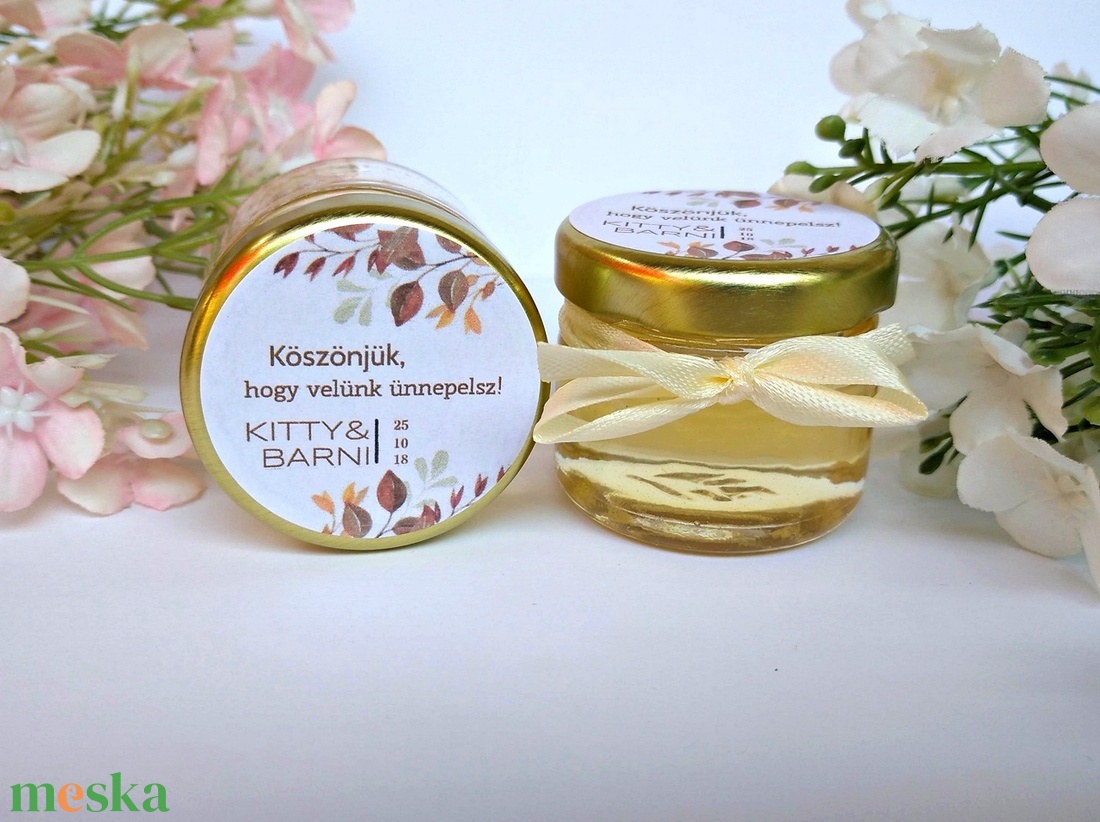 mézes köszönet ajándék szójaviasz gyertyás   köszönetajándék vendégeknek,köszönőajándék ,köszönőajándék - esküvő - emlék & ajándék - köszönőajándék - Meska.hu