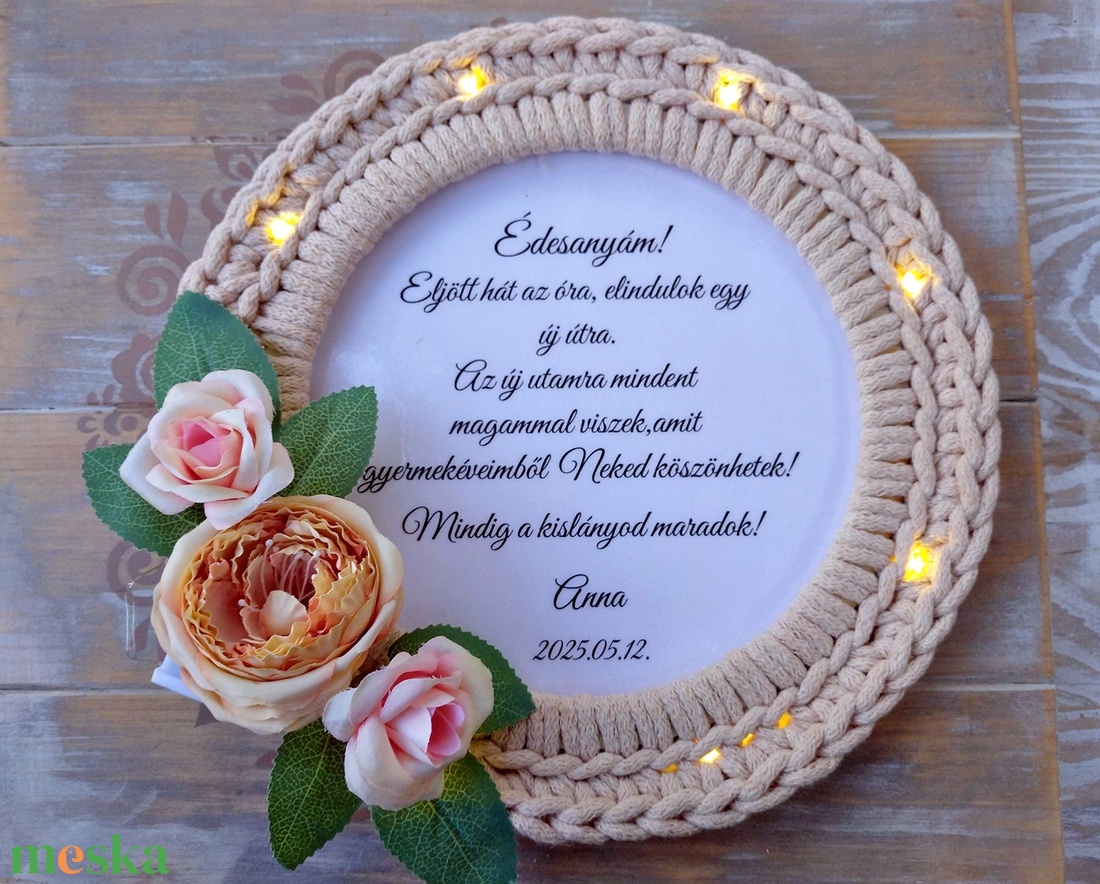 Fényfüzéres Szülőköszöntő ajándék  egyedi idézettel esküvőre  - esküvő - emlék & ajándék - szülőköszöntő ajándék - Meska.hu