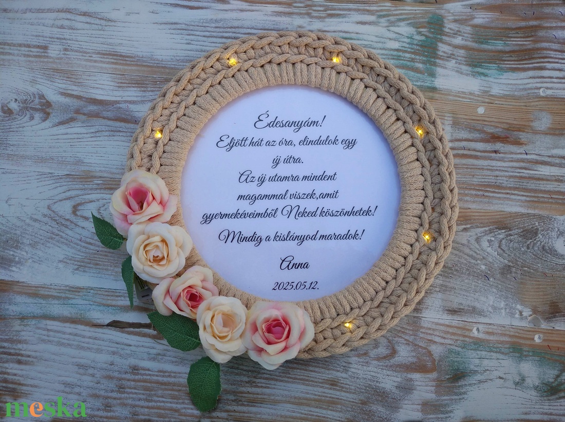 Fényfüzéres Szülőköszöntő ajándék  egyedi idézettel esküvőre  - esküvő - emlék & ajándék - szülőköszöntő ajándék - Meska.hu