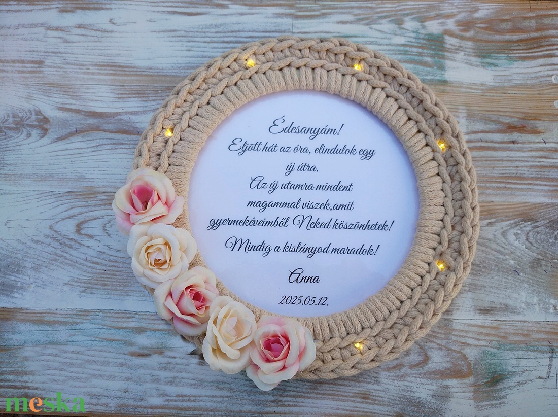 Fényfüzéres Szülőköszöntő ajándék  egyedi idézettel esküvőre  - esküvő - emlék & ajándék - szülőköszöntő ajándék - Meska.hu