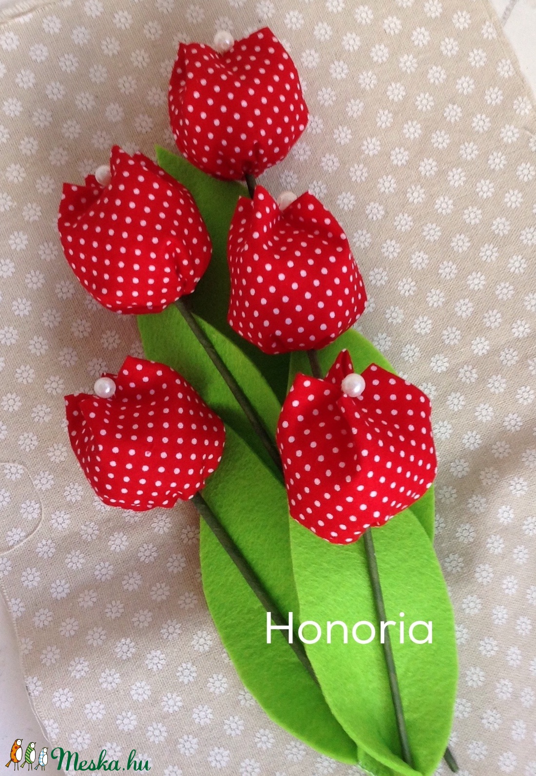 Piros pöttyös tulipánok (5 db) -pöttyös - - Meska.hu Piros pöttyös tulipánok (5 db) -pöttyös - - Meska.hu