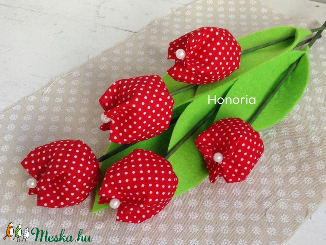 Piros pöttyös tulipánok (5 db) -pöttyös - - Meska.hu Piros pöttyös tulipánok (5 db) -pöttyös - - Meska.hu