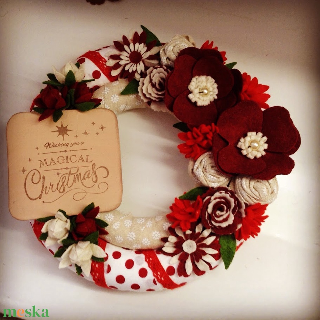 Magical Christmas-filc ajtódísz  - karácsony - karácsonyi lakásdekoráció - karácsonyi ajtódíszek - Meska.hu