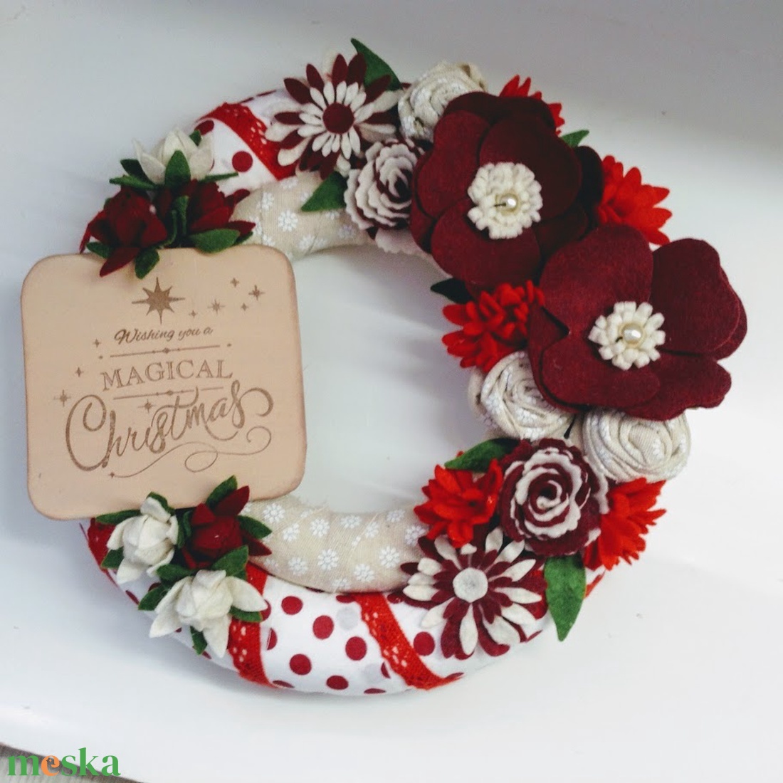 Magical Christmas-filc ajtódísz  - karácsony - karácsonyi lakásdekoráció - karácsonyi ajtódíszek - Meska.hu