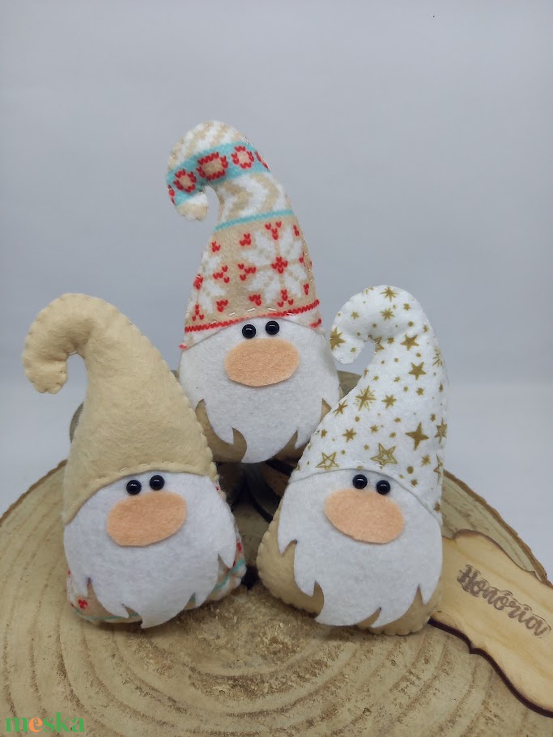 Karácsonyi manók - filc karácsonyfa dísz (3db) - karácsony - karácsonyi lakásdekoráció - karácsonyi manók, figurák - Meska.hu