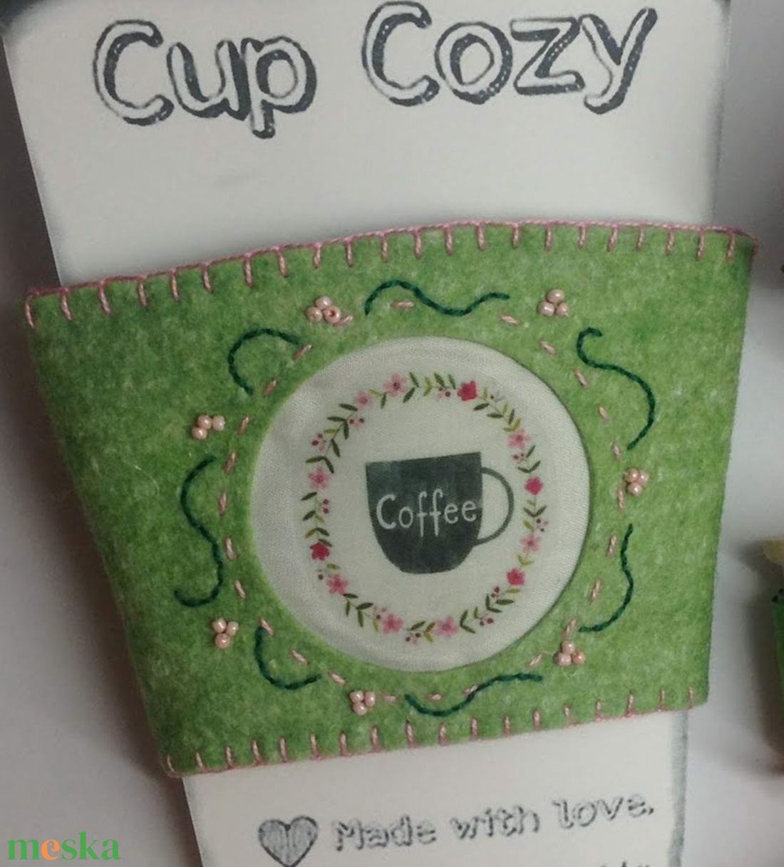 Coffee zöld gyapjúfilcben- bögremelegítő - otthon & életmód - konyhafelszerelés, tálalás - konyhai tárolás - tea & kávé tárolás - Meska.hu Coffee zöld gyapjúfilcben- bögremelegítő - otthon & életmód - konyhafelszerelés, tálalás - konyhai tárolás - tea & kávé tárolás - Meska.hu
