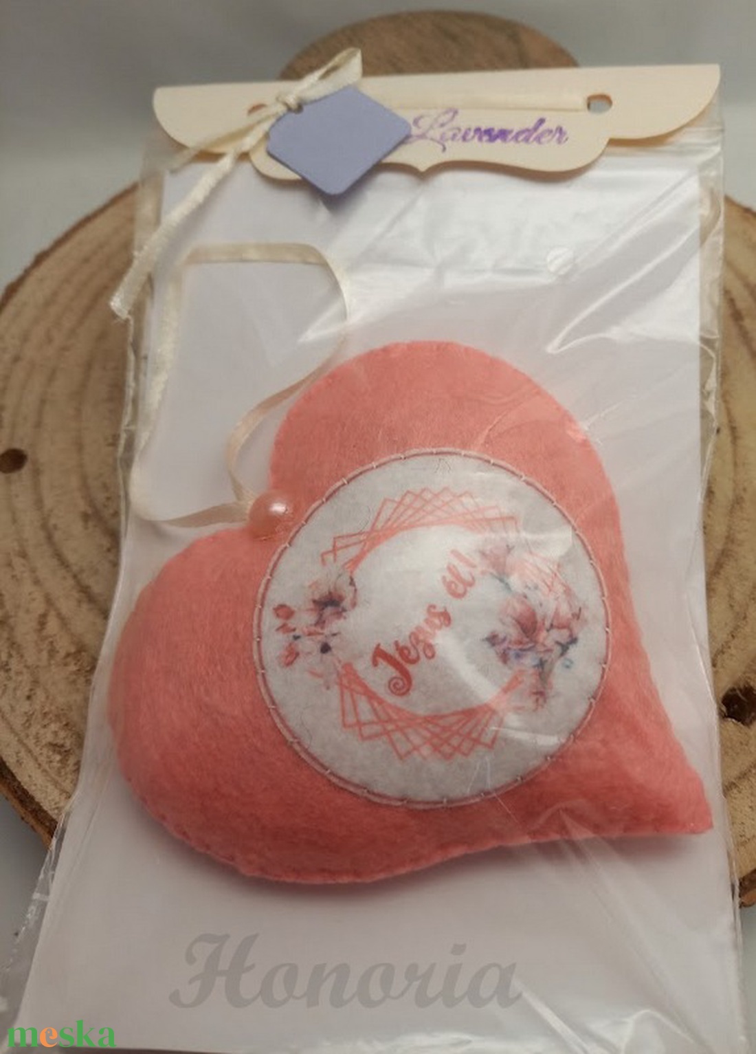 Levendulás szív-Keresztény igével- Jézus él! - otthon & életmód - gyertya, illat, aroma - illatzsák - Meska.hu