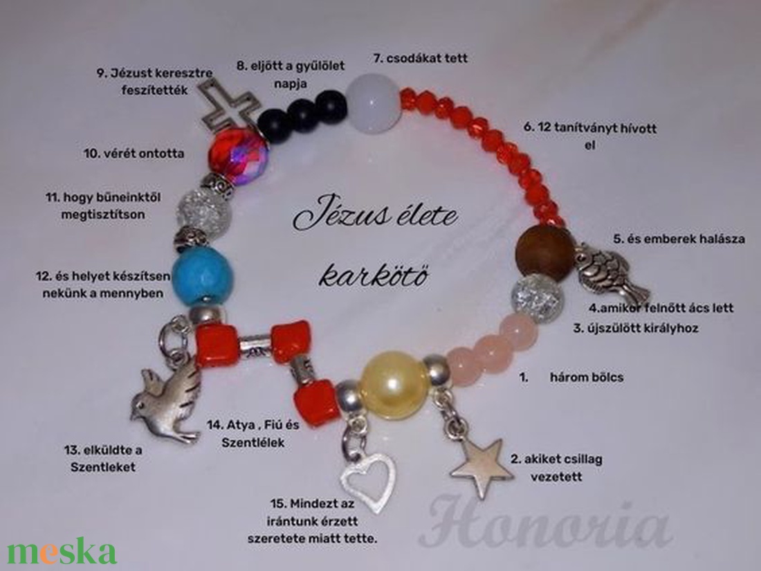 Jézus élete - keresztény történet karkötő-Piros - ékszer - karkötő - charm karkötő - Meska.hu Jézus élete - keresztény történet karkötő-Piros - ékszer - karkötő - charm karkötő - Meska.hu