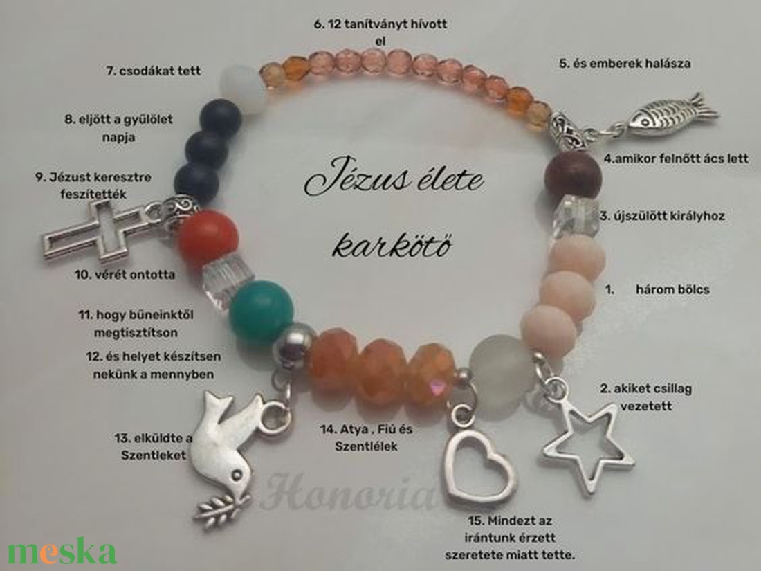 Jézus élete - keresztény történet karkötő-bézs/barna-18 - ékszer - karkötő - charm karkötő - Meska.hu Jézus élete - keresztény történet karkötő-bézs/barna-18 - ékszer - karkötő - charm karkötő - Meska.hu